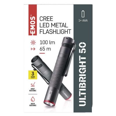 Latarka metalowa CREE LED Ultibright 50 100lm 1xAAA P3150 EMOS (P3150)