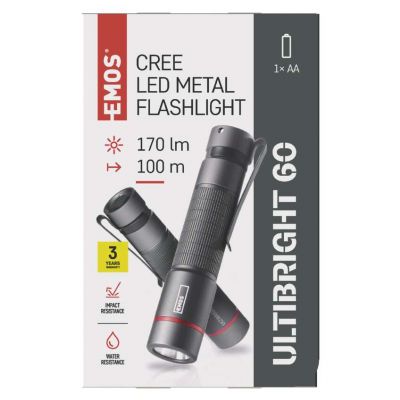 Latarka metalowa CREE LED Ultibright 60 170lm 1xAA P3160 EMOS (P3160)