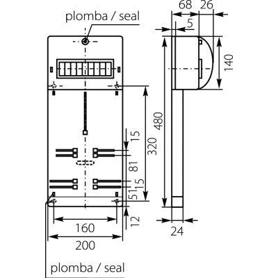 Tablica licznikowa TLR-3F (N+PE) z szybką 10.1A OPATÓWEK (10.1A)