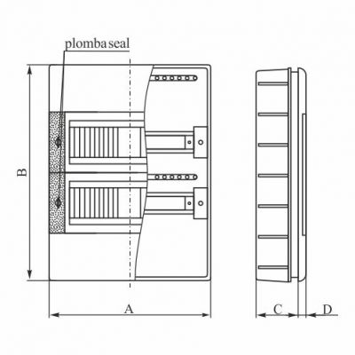 Rozdzielnica podtynkowa SRp-3x12 (N+PE) 2.7 OPATÓWEK (2.7)