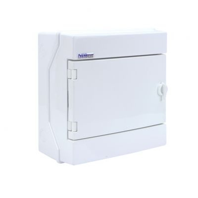 Rozdzielnica hermetyczna natynkowa 1x8 IP65 500VAC/1000VDC RH-8/B białe drzwi 36.7 OPATÓWEK (36.7)