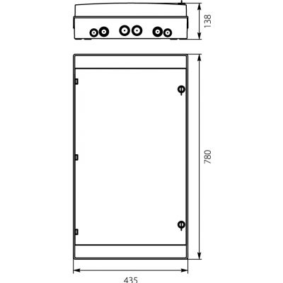 Rozdzielnica hermetyczna natynkowa 4x18 IP65 500VAC/1000VDC RH-72/4B białe drzwi 36.171 OPATÓWEK (36.171)