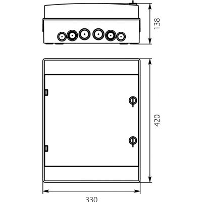 Rozdzielnica hermetyczna natynkowa 2x12 IP65 500VAC/1000VDC RH-24S/Z (z zamkiem) 36.725 OPATÓWEK (36.725)