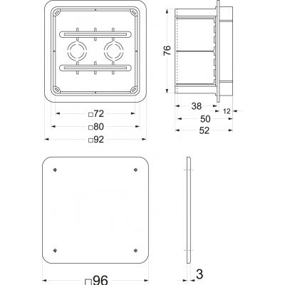 Puszka podtynkowa Pp/t 1 (76x76x52) 11.1 OPATÓWEK (11.1)