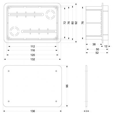 Puszka podtynkowa Pp/t 2 (76x116x52) 11.2 OPATÓWEK (11.2)