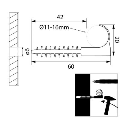 Uchwyt USMH-16 (100szt) 15.2 OPATÓWEK (15.2)