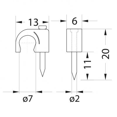 FLOP-7 UCHWYT KABLOWY OKRĄGŁY ? 7 MM 27.07 OPATÓWEK (27.07)
