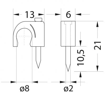 FLOP-8 UCHWYT KABLOWY OKRĄGŁY ? 8 MM 27.08 OPATÓWEK (27.08)