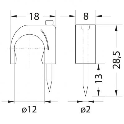 FLOP-12 UCHWYT KABLOWY OKRĄGŁY ? 12 MM (100szt) 27.12 OPATÓWEK (27.12)