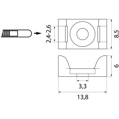 PMP-03-3-UV-100 podstawka montażowa do opasek (100szt) 25.233 OPATÓWEK (25.233)