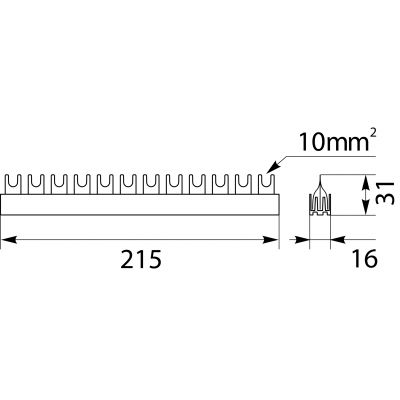 Szyna łączeniowa widełkowa 3P 12M 10mm2 S12 3F-10 45.122 OPATÓWEK (45.122)
