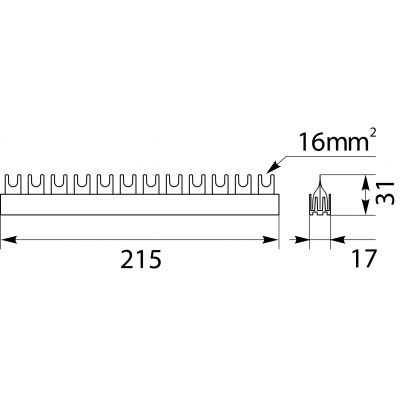 Szyna łączeniowa widełkowa 3P 12M 16mm2 S12 3F-16 45.321 OPATÓWEK (45.321)