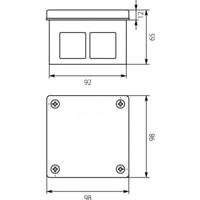 VP-43 Puszka natynkowa 98x98x65mm IP55 6-wl dł.gum. biała VP 043-01 61.149 OPATÓWEK (61.149)