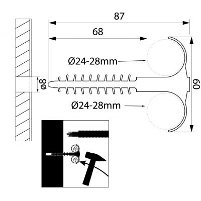 Uchwyt USMH-25 BIS (25szt) OPATÓWEK (15.6)