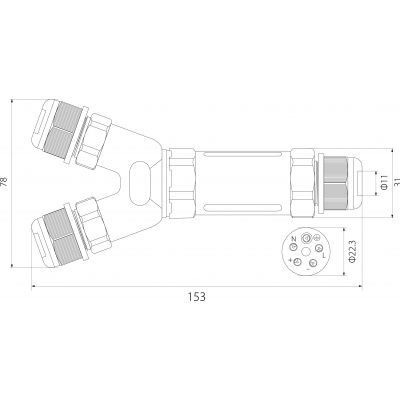 SPNTY 525 złączka kablowa mufa trójnik 5x2,5mm2 OPATÓWEK (39.526)