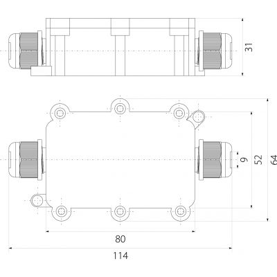 PI2P puszka IP68 PG9-2P OPATÓWEK (63.2)