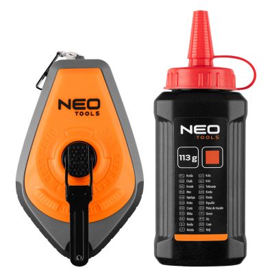 Sznurek traserski 3:1, obudowa plastikowa + kreda czerwona NEO TOOLS (49-951)