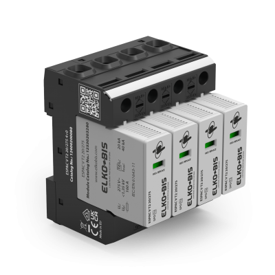 Ogranicznik przepięć 4P T2 20kA 275V 4+0 ESPAC V T2 12400200080 ELKO-BIS  (12400200080)