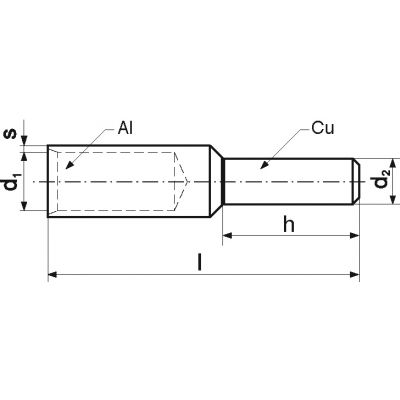 Złączka z bolcem ACB Al-Cu Aluminium Miedź przekrój 35mm2  ERKO (ACB_35/1)
