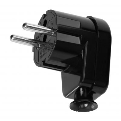 Wtyczka kątowa Uni-Schuko 16A, 230V, czarna (OR-AE-13305/B)