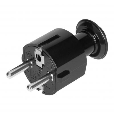 Wtyczka prosta Uni-Schuko 16A, 230V, czarna (OR-AE-13304/B)