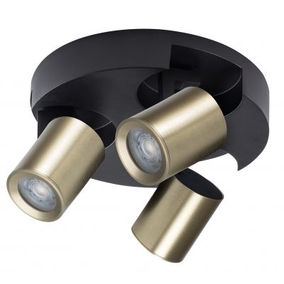 LAURIN EL-3O B-G Oprawa ścienno sufitowa LAURIN EL-3O B-G kolor czarny / złoty 3XGU10 KANLUX (38963)
