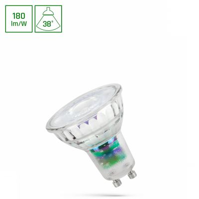 Zarówka LED GU10 2,5W  ciepła z soczewką szklana 38st  SPECTRUM (WOJ+14713)