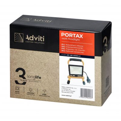 PORTAX naświetlacz roboczy na statywie 30W 2400lm IP65 4000K neutralna biel AD-NR-6590L4 ORNO (AD-NR-6590L4)