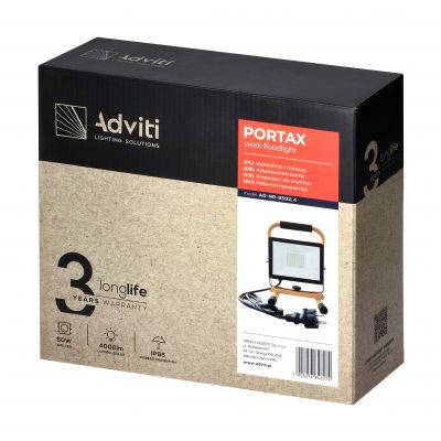 PORTAX naświetlacz roboczy na statywie, 50W, 4000lm, IP65, 4000K (AD-NR-6591L4)