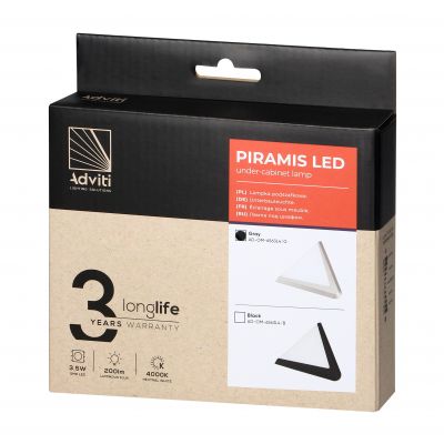 PIRAMIS lampka podszafkowa LED 3,5W, 200lm, 4000K, szara (AD-OM-6563L4/G)