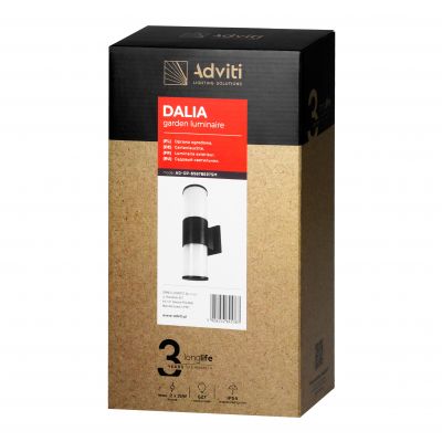 DALIA oprawa ogrodowa, 2xE27, max. 2x15W, IP54, czarna (AD-OP-6567BE27SM)