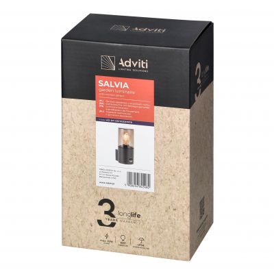 SALVIA oprawa ogrodowa hermetyczna z czujnikiem PIR E27 max. 15W IP54 szara AD-OP-6573GE27PPR ORNO (AD-OP-6573GE27PPR)