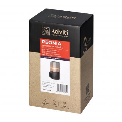 PEONIA oprawa ogrodowa hermetyczna E27 max. 15W IP54 czarna AD-OP-6581BE27PP Orno (AD-OP-6581BE27PP)