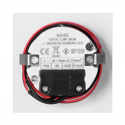 DRACO LED NEW 1,5W, oprawa schodowa podtynkowa, 12VDC, 30lm, 3000K, biała, czujnik ruchu i zmierzchu (AD-OS-6164LR3/W)