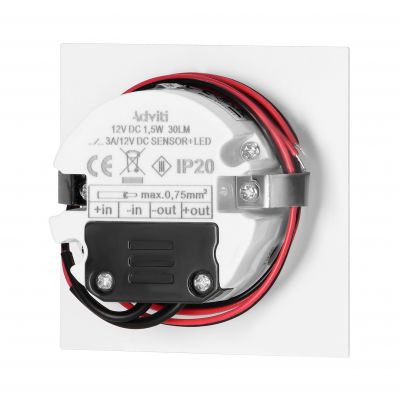 DRACO LED NEW 1,5W, oprawa schodowa podtynkowa, 12VDC, 30lm, 3000K, biała, czujnik ruchu i zmierzchu (AD-OS-6164LR3/W)