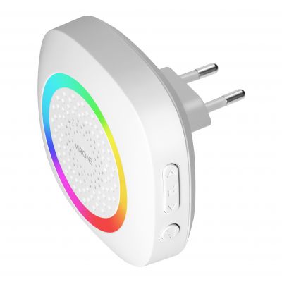 PELA AC, dzwonek bezprzewodowy sieciowy, learning system, 60 dźwięków, LED RGB, 300m, biały (DB-7/W)