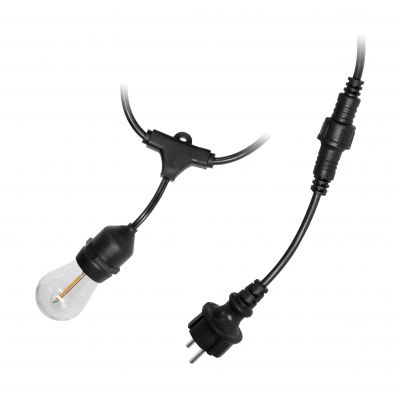Girlanda oświetleniowa - 1 sznur 20 m (20 opraw) + 20 żarówek LED 1W E27, 3000K + 1 żarówka gratis (LG-3/20M/E27/3)