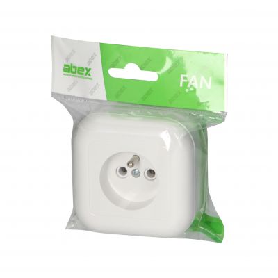 Gniazdo pojedyncze natynkowe 2p+Z 16A, 250V, FAN, biały (NT-16F BIAŁY)