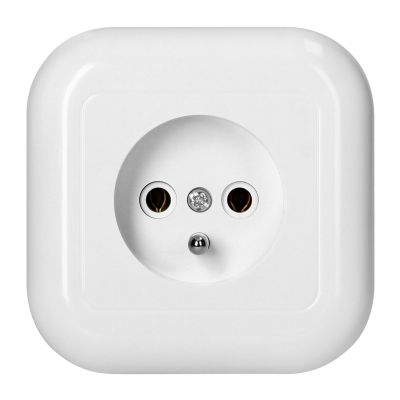 Gniazdo pojedyncze natynkowe 2p+Z 16A, 250V, FAN, biały (NT-16F BIAŁY)