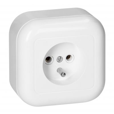 Gniazdo pojedyncze natynkowe 2p+Z 16A, 250V, FAN, biały (NT-16F BIAŁY)