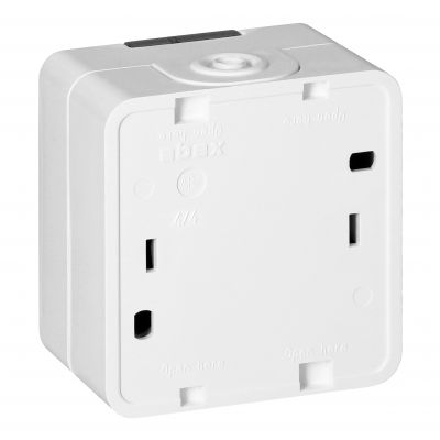 Gniazdo pojedyncze 2P+Z SCHUKO bryzgoodporne z klapką dymną IP44, SMART, biały (NT-17SL BIAŁY)