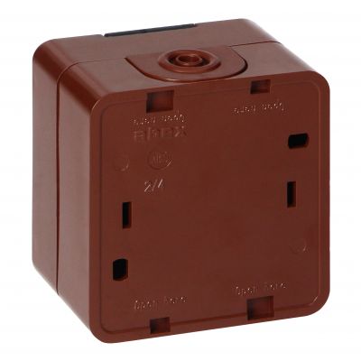 Gniazdo pojedyncze 2P+Z SCHUKO bryzgoodporne z klapką dymną IP44, SMART, brązowy (NT-17SL BRĄZOWY)