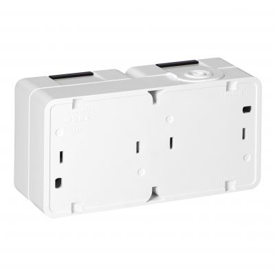Gniazdo podwójne 2x 2P+Z SCHUKO bryzgoodporne z klapką dymną IP44, SMART, biały (NT-7SL BIAŁY)