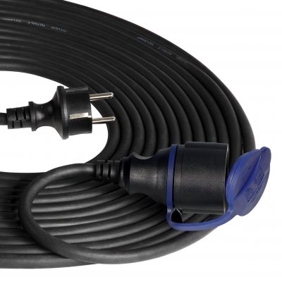 Przedłużacz warsztatowy bryzgoszczelny IP44, 1x2P+Z 20m,kabel gumowy olejoodporny H07RN-F 3x1,5mm2, (OR-AE-13290(GS)/20M)