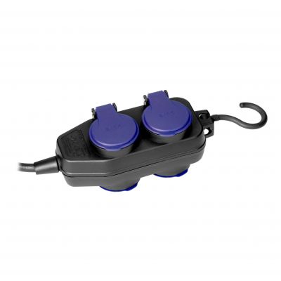 Przedłużacz warsztatowy bryzgoszczelny IP44, 4 gniazda (2+2) 2P+Z, IP44, przewód gumowy, H05RR-F 3x1 (OR-AE-13299/5M)