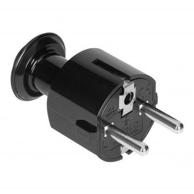 Wtyczka prosta Uni-Schuko 16A, 230V, czarna (OR-AE-13304/B)