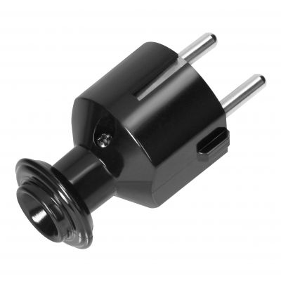 Wtyczka prosta Uni-Schuko 16A, 230V, czarna (OR-AE-13304/B)