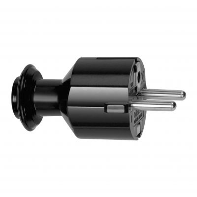 Wtyczka prosta Uni-Schuko 16A, 230V, czarna (OR-AE-13304/B)