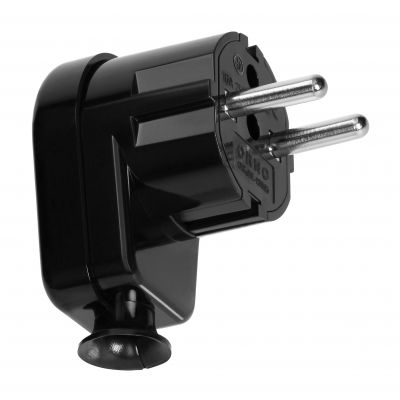 Wtyczka kątowa Uni-Schuko 16A, 230V, czarna (OR-AE-13305/B)