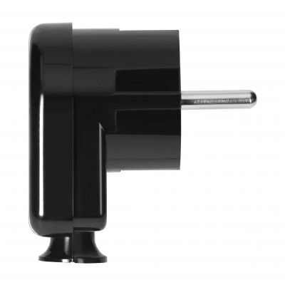 Wtyczka kątowa Uni-Schuko 16A, 230V, czarna (OR-AE-13305/B)
